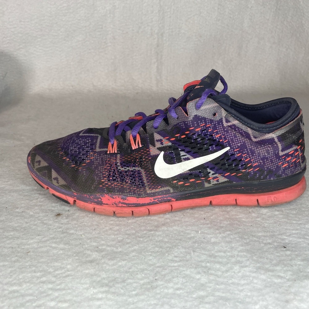 Nike Free TR Fit 4 Lace Up Running Shoes 629832-402 Purple Black Womens Size 8